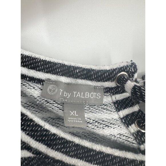 T By Talbots size XL blue  White Striped French Terry Knit Dress womens - Picture 3 of 4